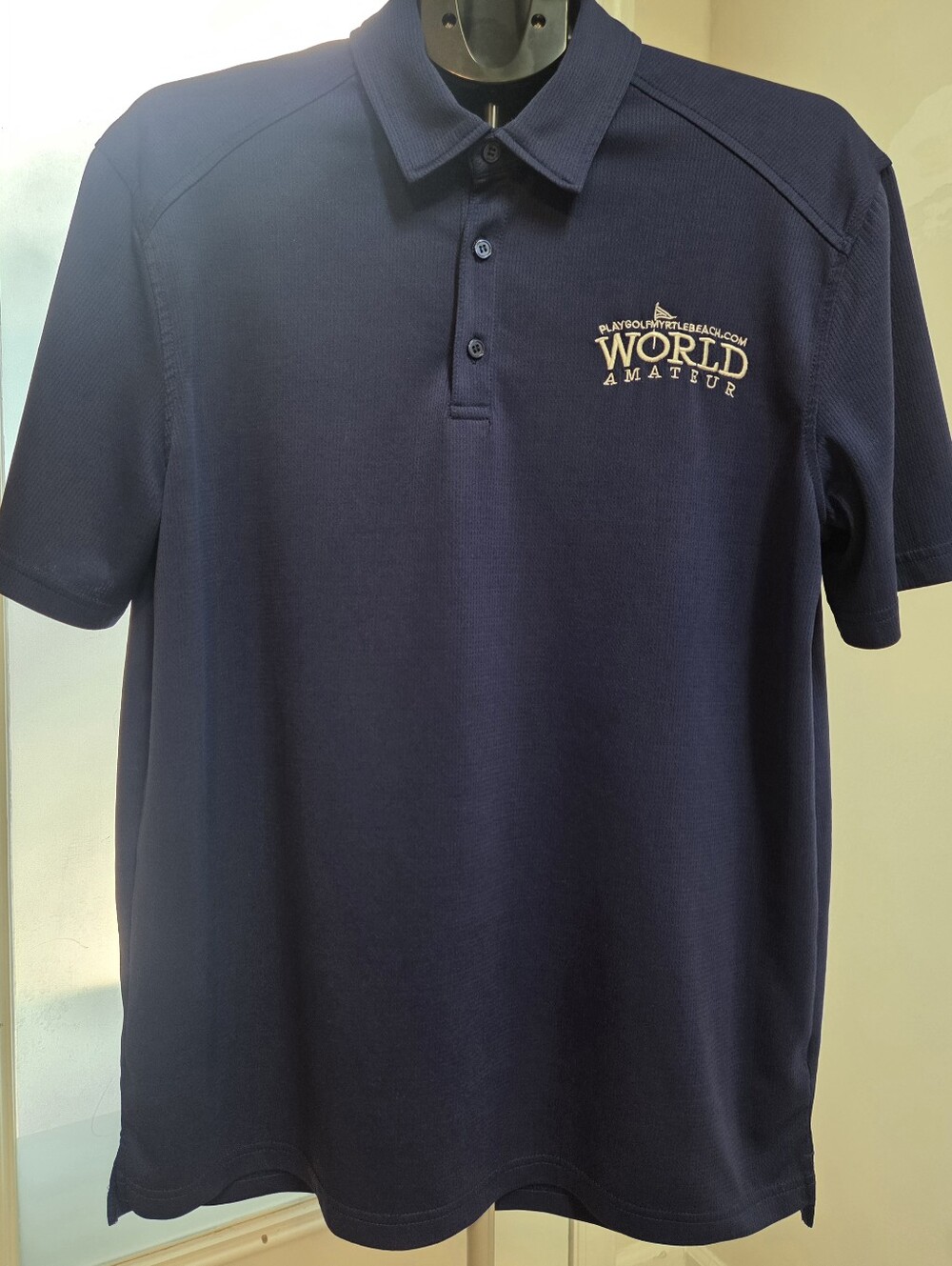 Short Par 4 Men's "World Amateur" Performance Golf Polo Shirt – Size L